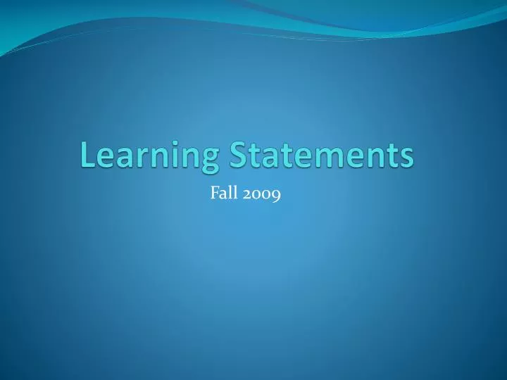 learning statements