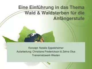 eine einf hrung in das thema wald waldsterben f r die anf ngerstufe