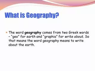 What is Geography?