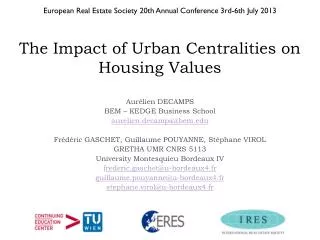 The Impact of Urban Centralities on Housing Values