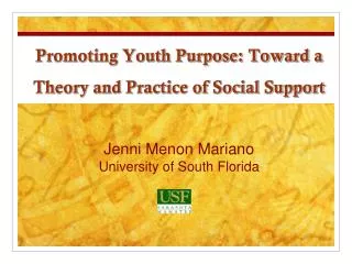 Promoting Youth Purpose: Toward a Theory and Practice of Social Support