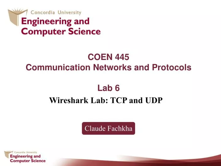 coen 445 communication networks and protocols lab 6
