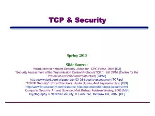 TCP &amp; Security