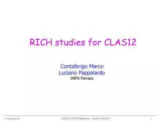 RICH studies for CLAS12