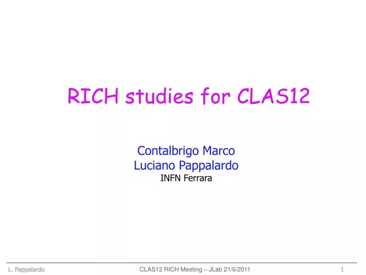 rich studies for clas12