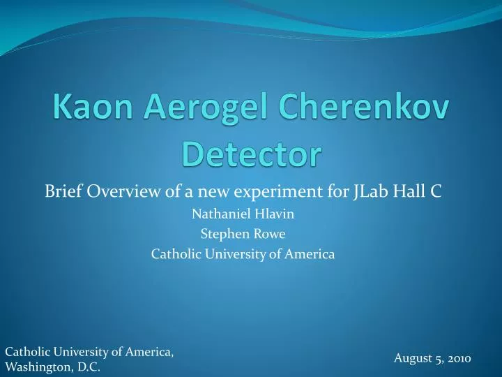 kaon aerogel cherenkov detector