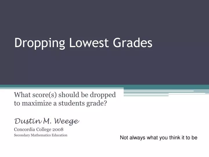 dropping lowest grades