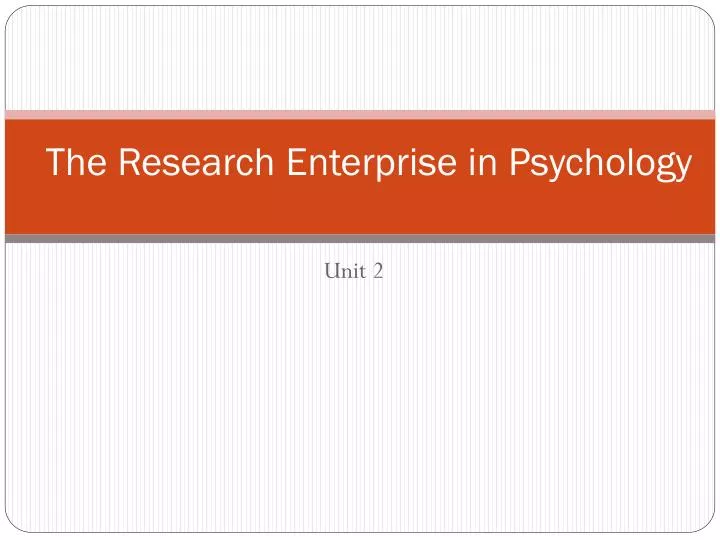 the research enterprise in psychology