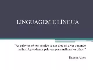 linguagem e l ngua