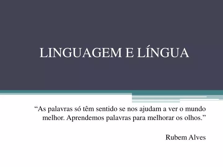 linguagem e l ngua