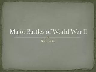 Major Battles of World War II