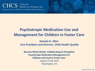 Because Minds Matter: Collaborating to Strengthen Psychotropic Medication Management for