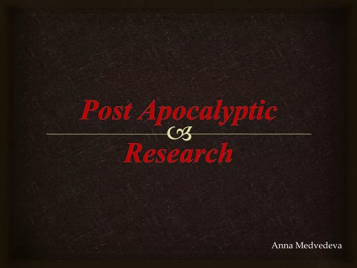 post apocalyptic research