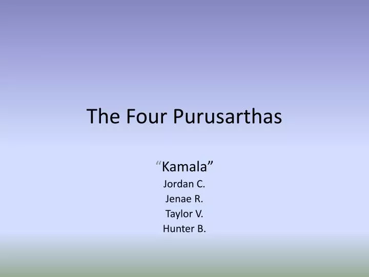 the four purusarthas