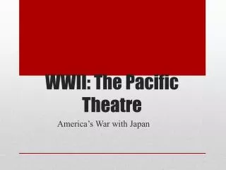 WWII: The Pacific Theatre