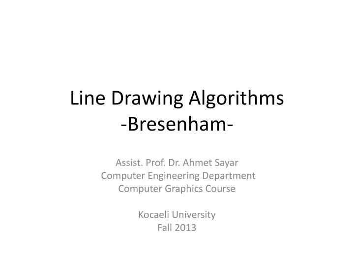 PDF) Improved Line Drawing Algorithm: An Approach and Proposal