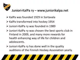 Juniori-KalPa ry – www.juniorikalpa.net