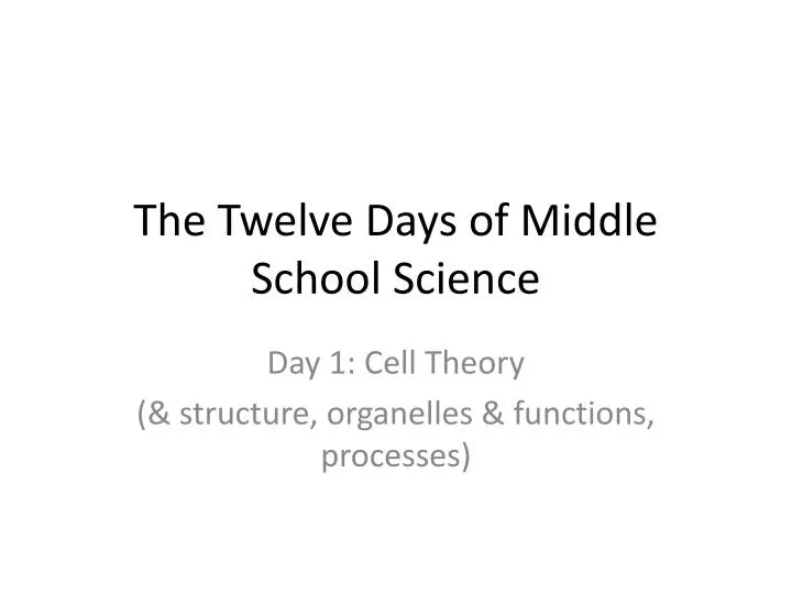 the twelve days of middle school science