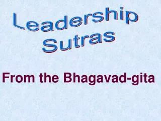 Leadership Sutras