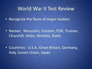 World War II Test Review