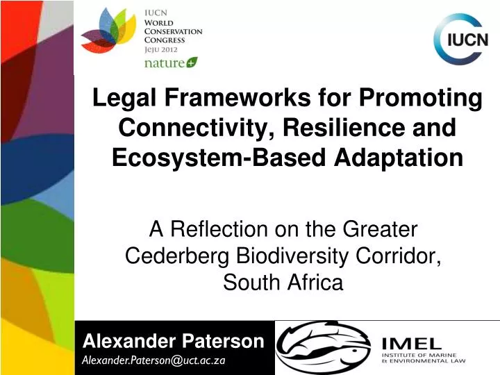 legal frameworks for promoting connectivity resilience and ecosystem based adaptation