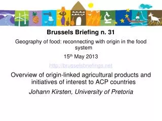 Brussels Briefing n. 31 Geography of food: reconnecting with origin in the food system