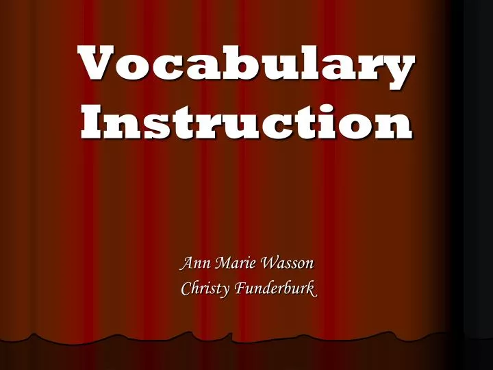 vocabulary instruction