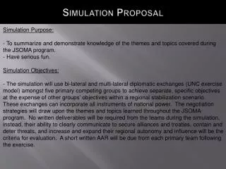 Simulation Proposal