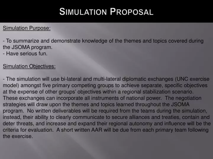 simulation proposal