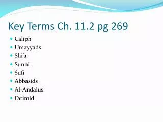 Key Terms Ch. 11.2 pg 269