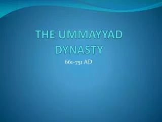 the ummayyad dynasty