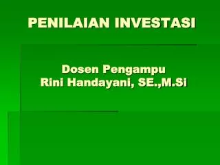 penilaian investasi