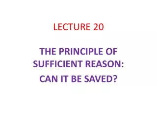 LECTURE 20