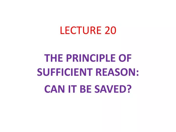 lecture 20