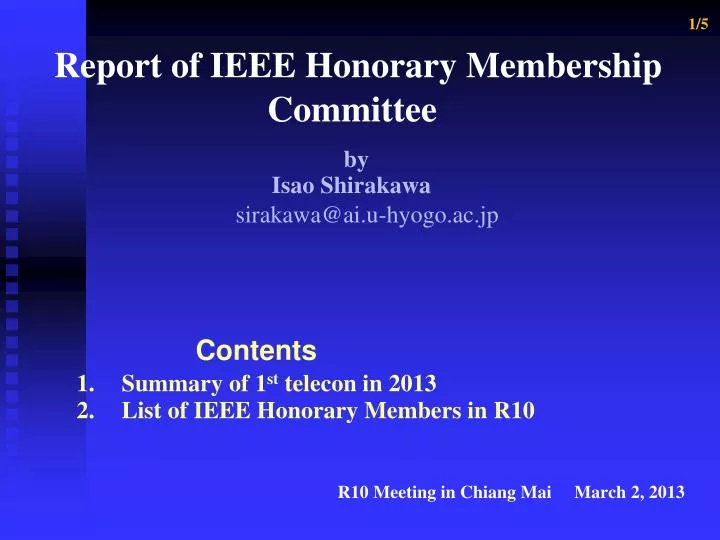 1 5 report of ieee honorary membership committee