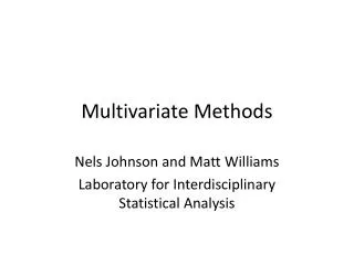 Multivariate Methods