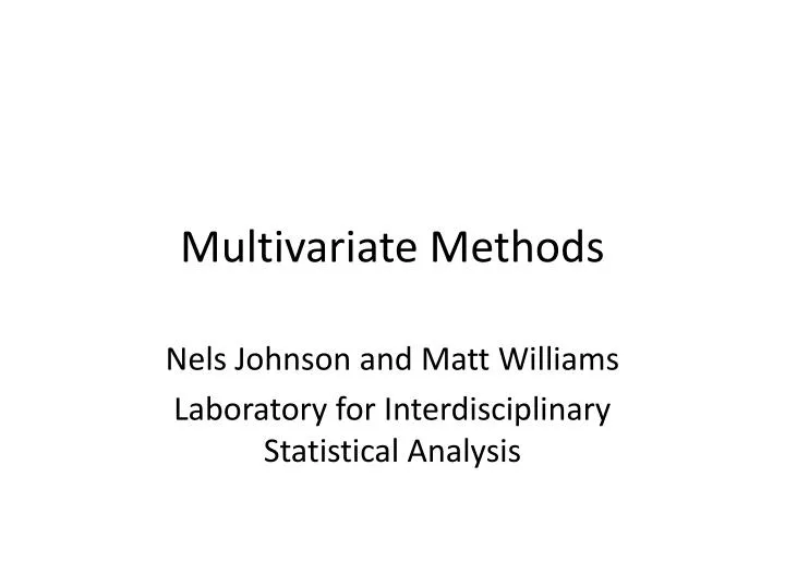 multivariate methods