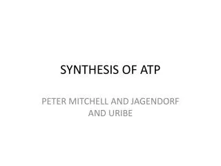 SYNTHESIS OF ATP