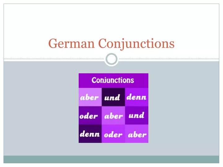 german conjunctions