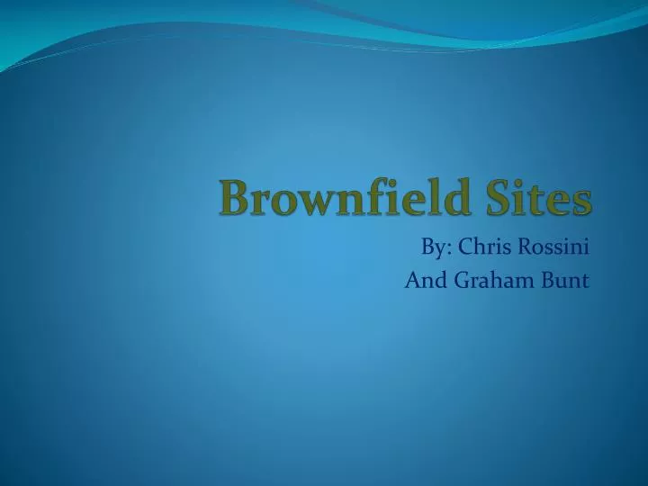 brownfield sites