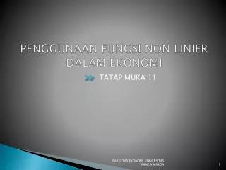 penggunaan fungsi non linier dalam ekonomi