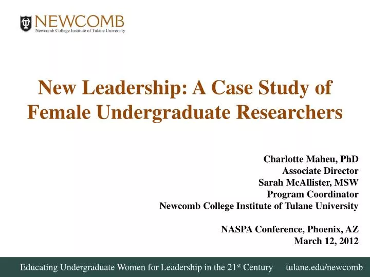 new leadership a case study of female undergraduate researchers