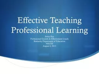 Effective Teaching Professional Learning