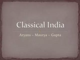 Classical India