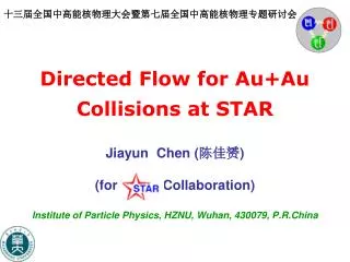 Directed Flow for Au+Au Collisions at STAR