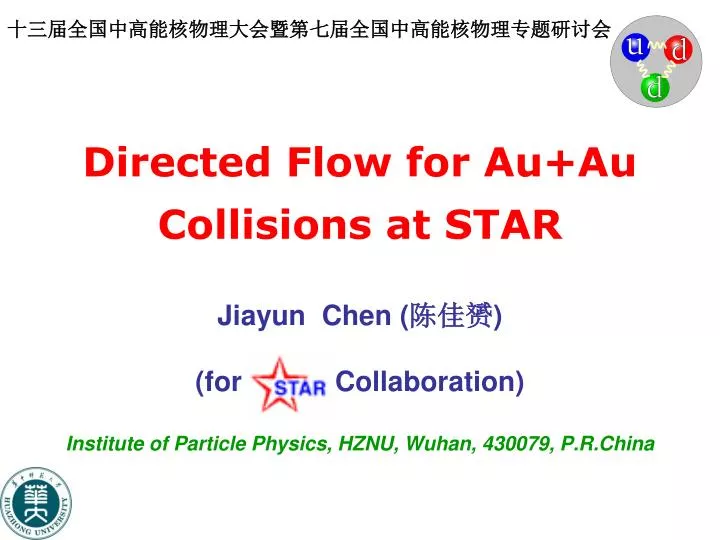 directed flow for au au collisions at star