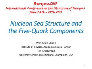 Nucleon Sea S tructure and the Five-Quark C omponents