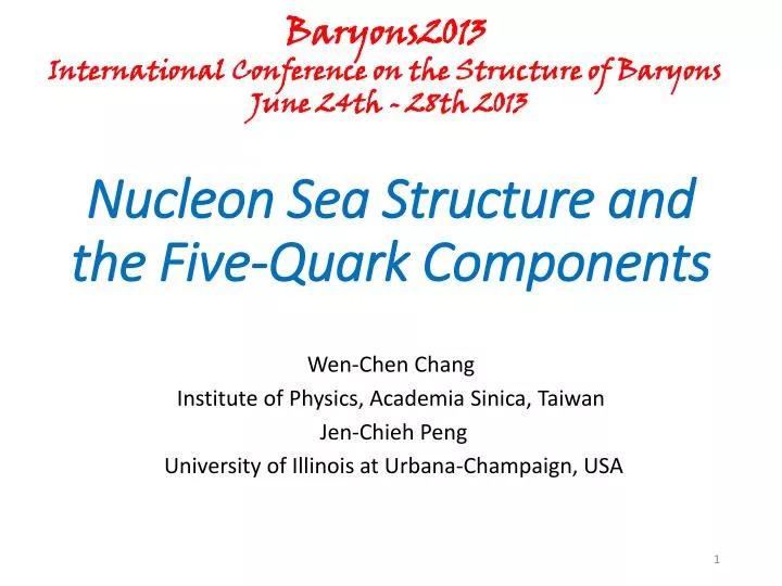 nucleon sea s tructure and the five quark c omponents