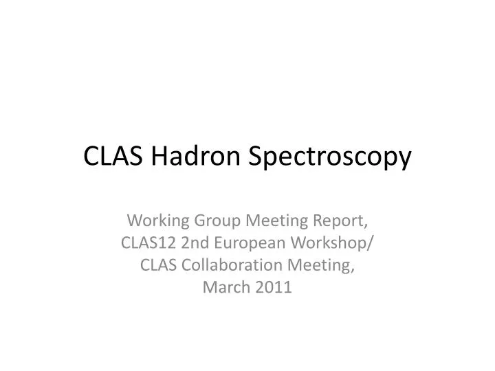 clas hadron spectroscopy