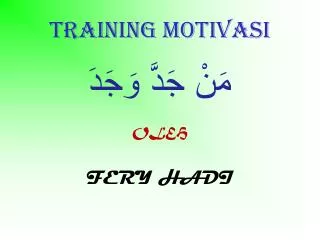 Training motivasi